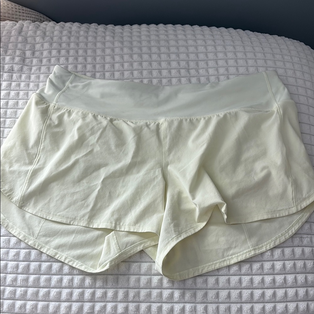 Light Yellow Lululemon Athletic Shorts